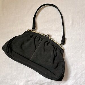 Vintage Black Purse with Rhinestone Accent